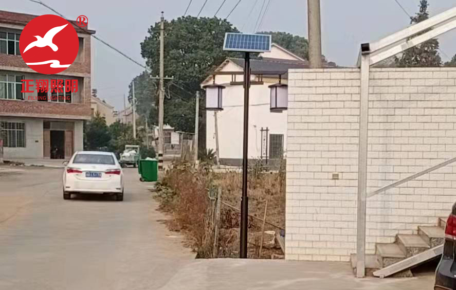 湖南株洲新農(nóng)村中式太陽能庭院燈工程案例