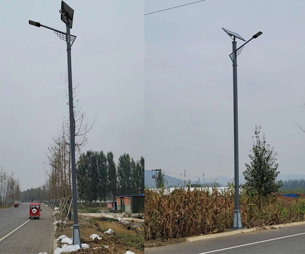 山東省小鎮(zhèn)特色太陽(yáng)能路燈工程案例