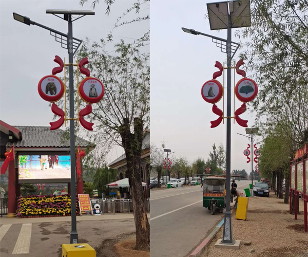 山東省小鎮(zhèn)特色太陽(yáng)能路燈工程案例